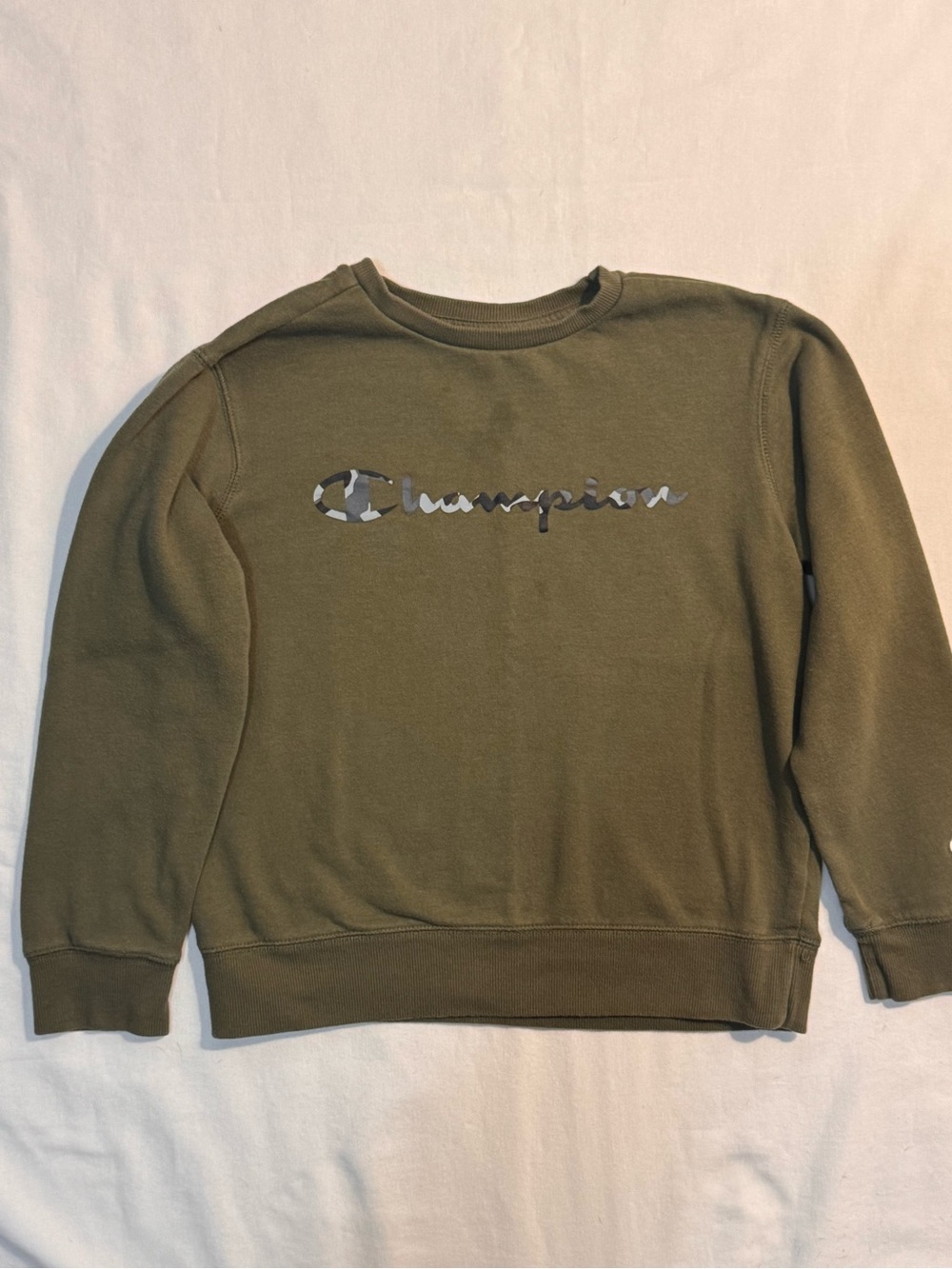 Champion Boy’s Olive Green Crewneck Sweatshirt
